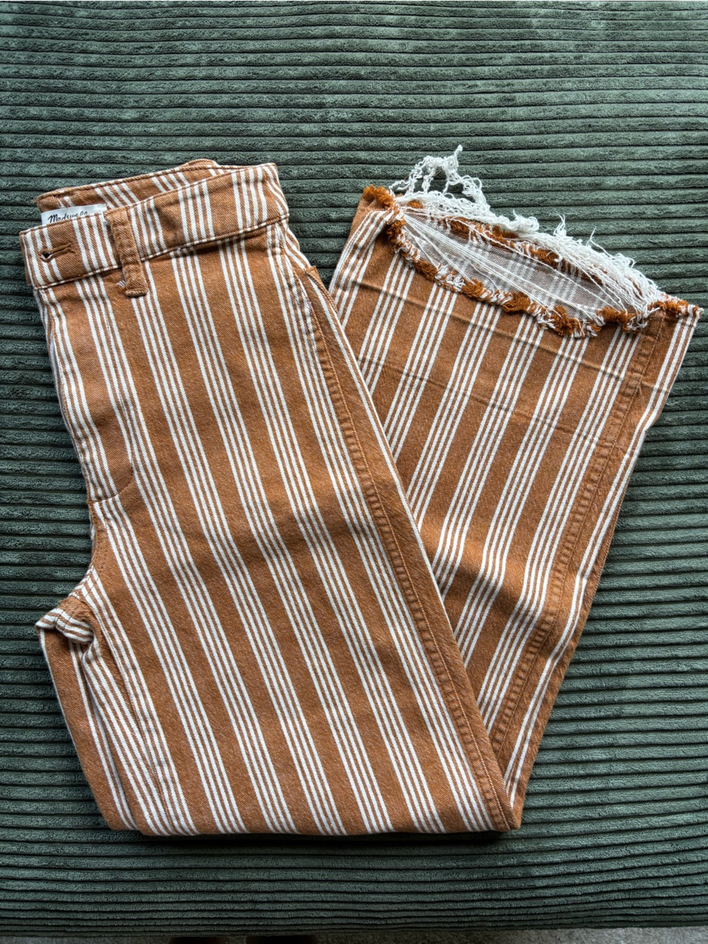 Madewell Orange and White Striped Wide-leg Pants